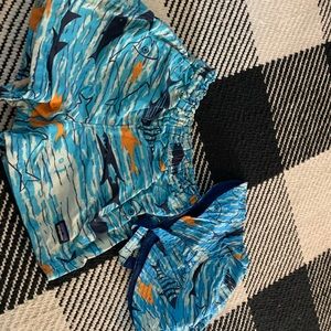 Baby boys Patagonia swim trunks matching hat 18